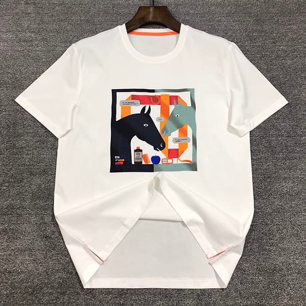 送料無料エルメス エトリエ・アン・フラグモン Tシャツ n級品2色 erq63641